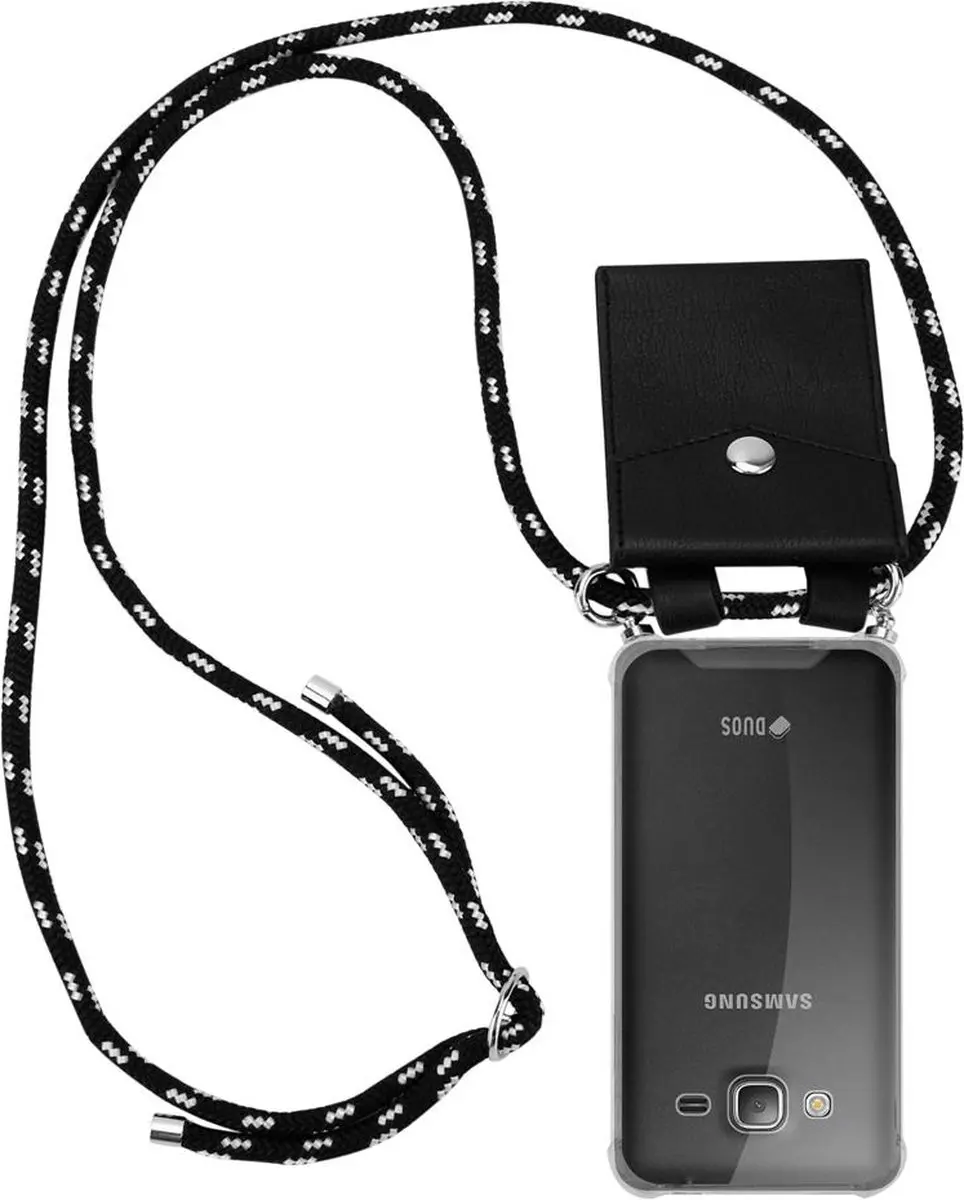 Cadorabo Hoesje geschikt voor Samsung Galaxy J3 2016 in ZWART ZILVER