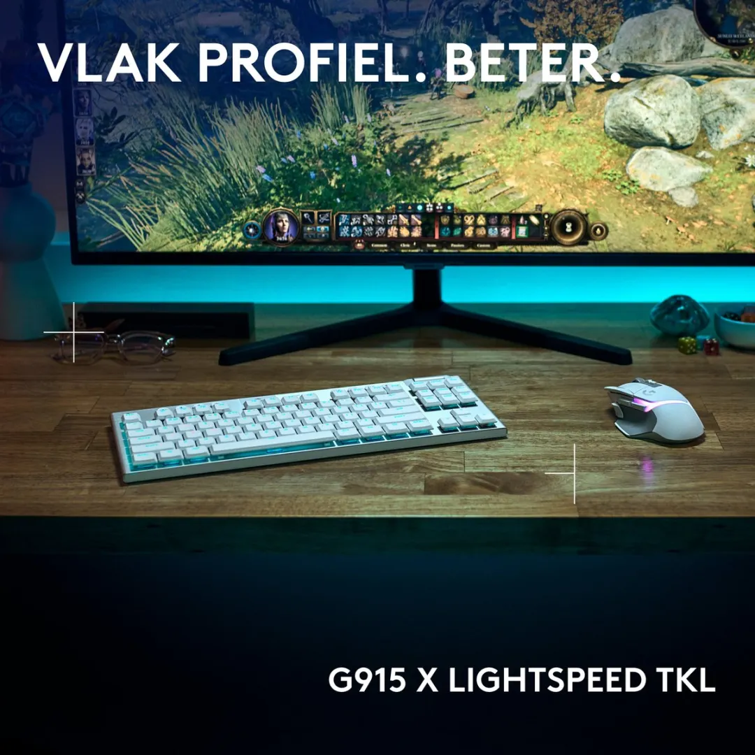 Logitech G915 X Lightspeed TKL - Draadloos Gaming Toetsenbord - Tactile - Qwerty - Wit