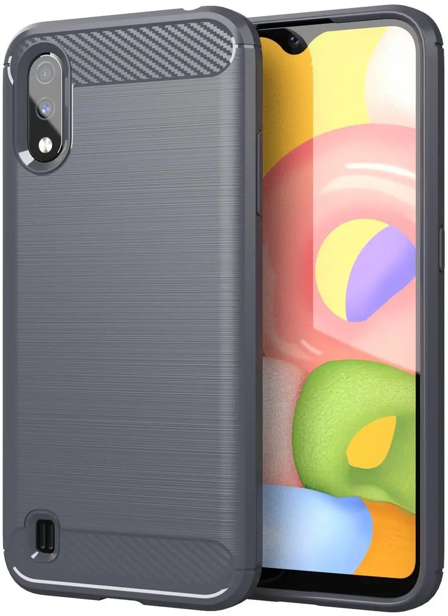 Cadorabo Hoesje geschikt voor Samsung Galaxy A01 in BRUSHED GRIJS
