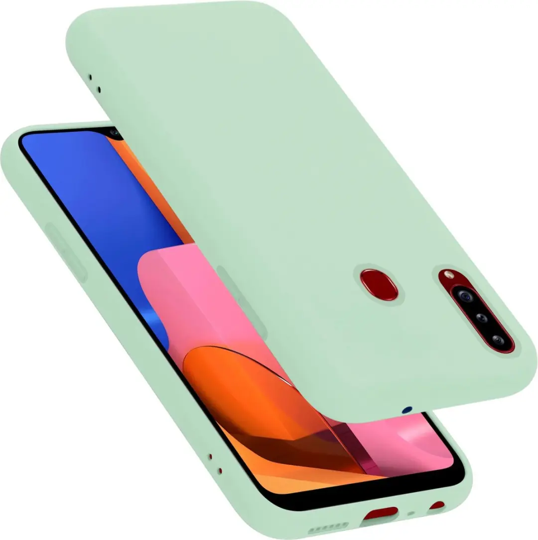 Cadorabo Hoesje geschikt voor Samsung Galaxy A20s in LIQUID LICHT GROEN