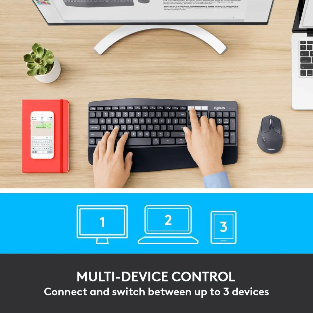 Logitech MK850 Performance Draadloos Toetsenbord & Muis - US QWERTY ISO - Zwart/Grijs