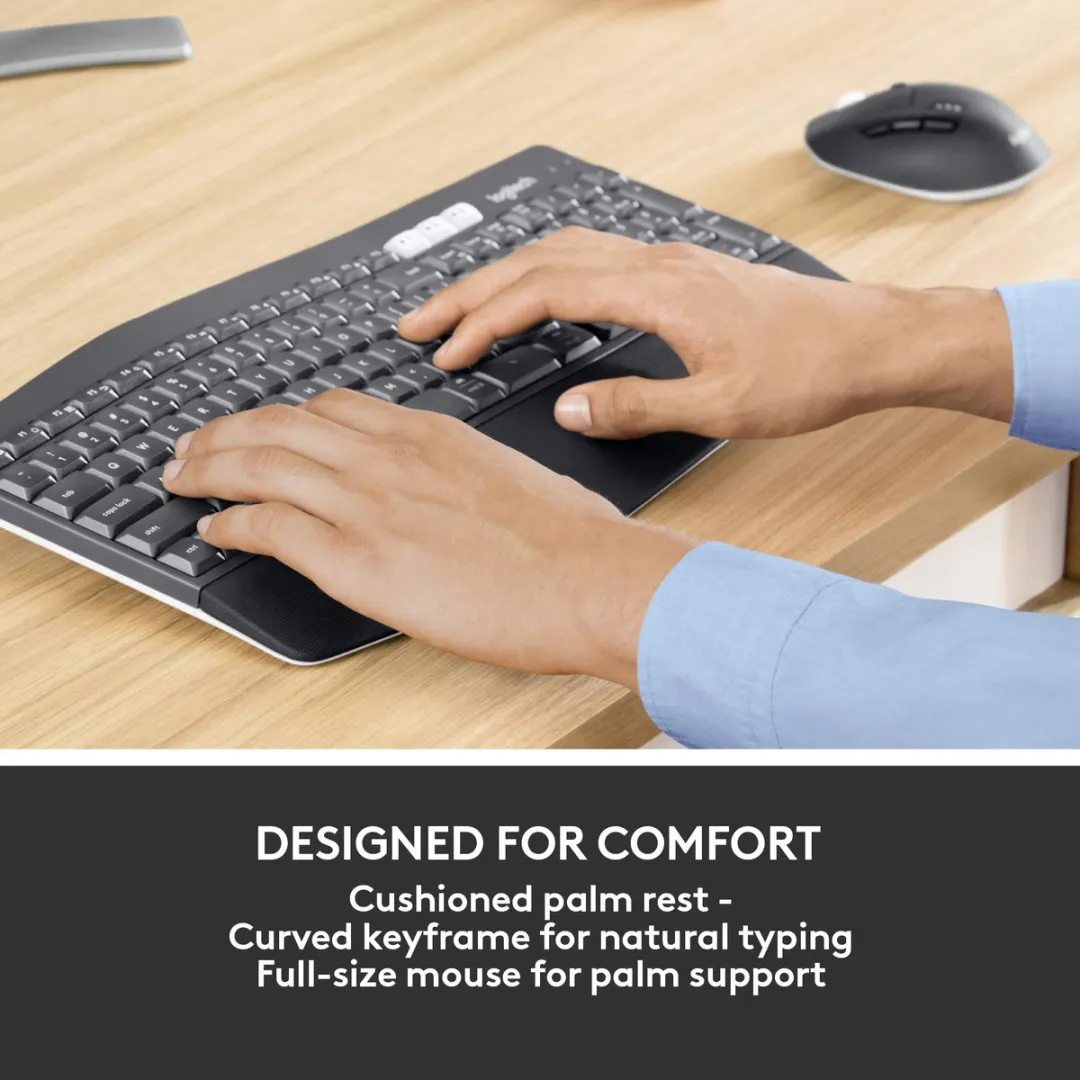 Logitech MK850 Performance Draadloos Toetsenbord & Muis - US QWERTY ISO - Zwart/Grijs