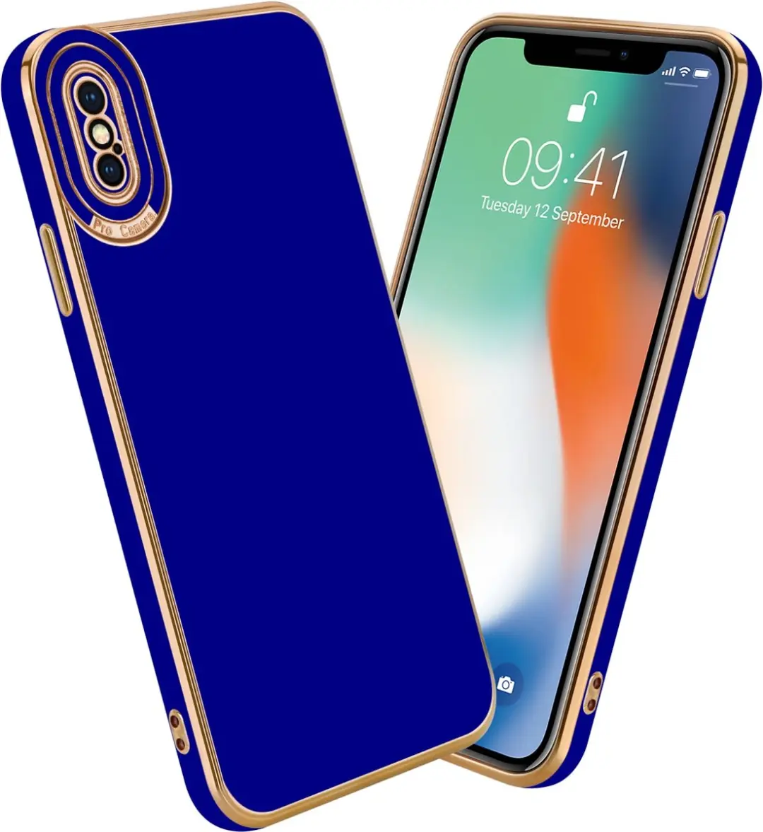 Cadorabo Hoesje geschikt voor Apple iPhone XS MAX in Glossy Blauw