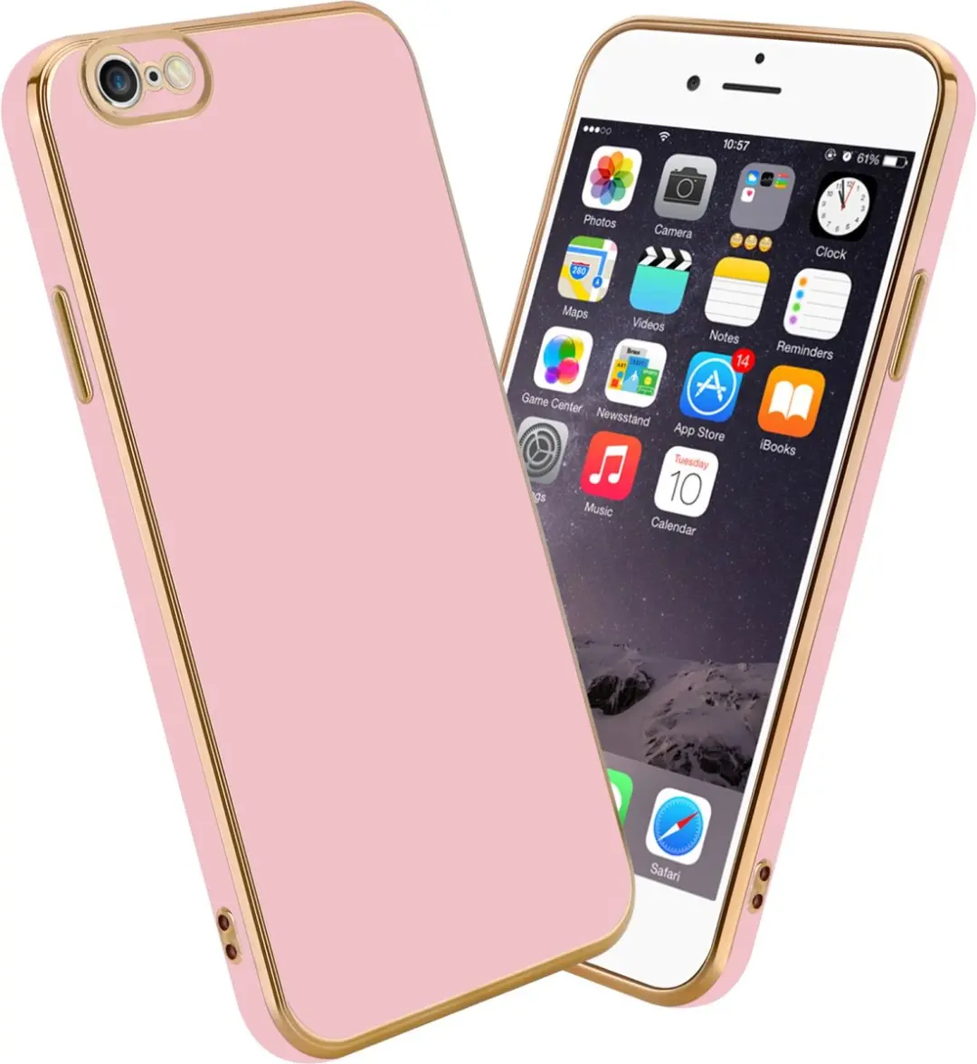 Cadorabo Hoesje geschikt voor Apple iPhone 6 PLUS / 6S PLUS in Glossy Roze