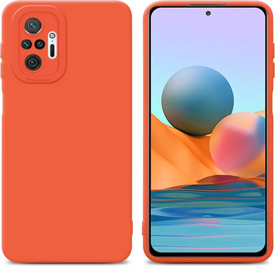Cadorabo Hoesje geschikt voor Xiaomi RedMi NOTE 10 PRO in FLUID ORANJE