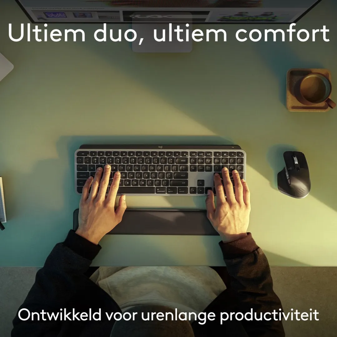 Logitech MX Keys S Combo for Mac - Draadloos Toetsenbord en Muis - Qwerty US INTL - Space Grey