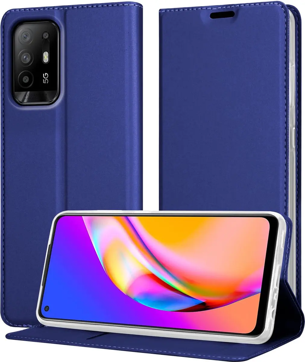Cadorabo Hoesje geschikt voor Oppo A94 5G in CLASSY DONKER BLAUW