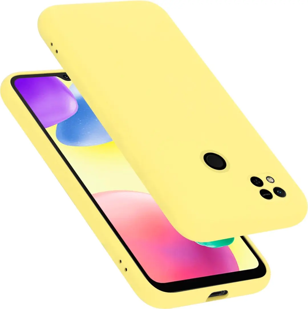 Cadorabo Hoesje geschikt voor Xiaomi RedMi 9C / RedMi 10A in LIQUID GEEL