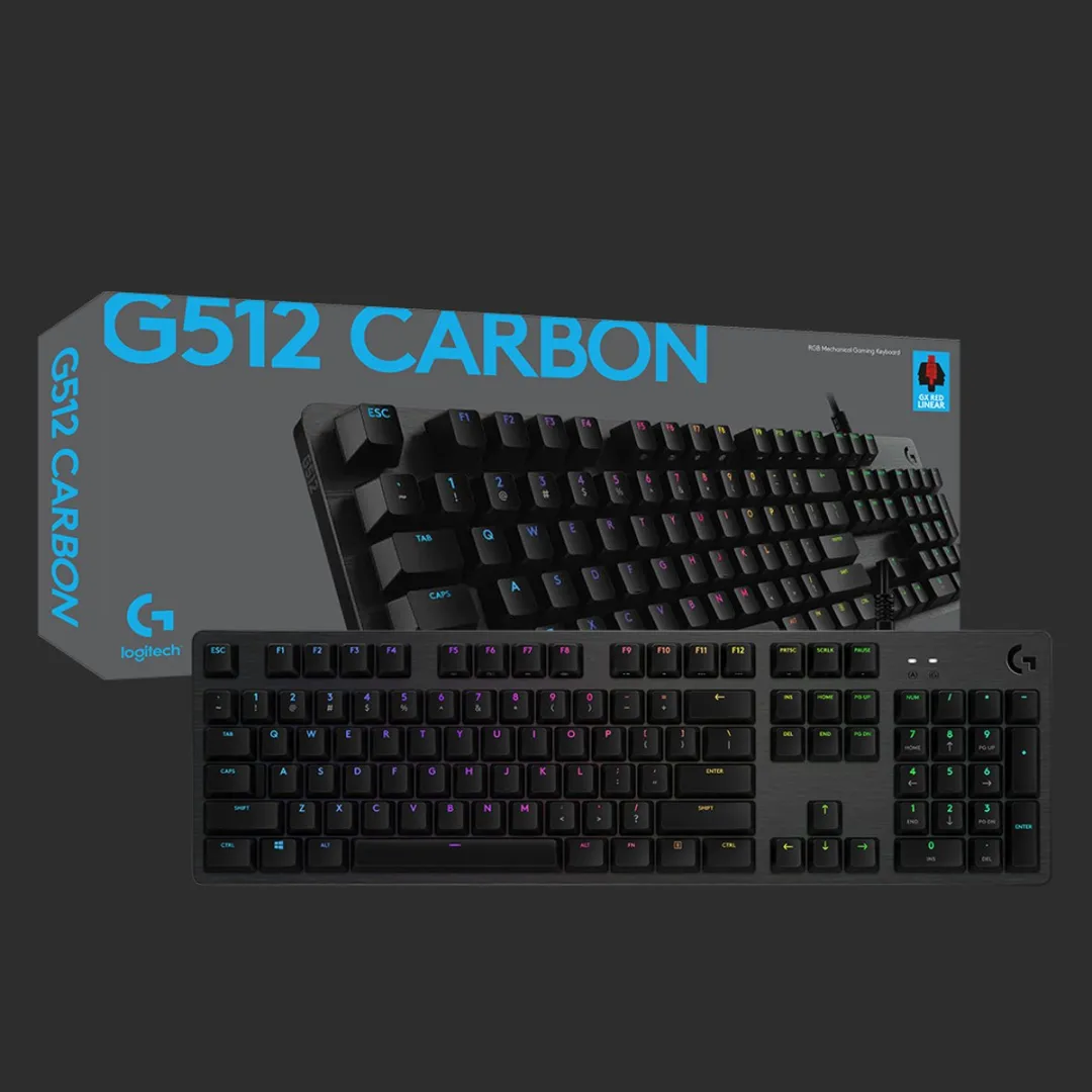 Logitech G G512 Carbon GX RED Toetsenbord - Bedraad - US QWERTY - Zwart