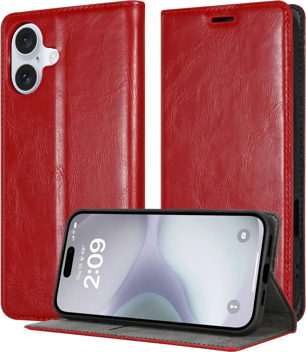 Cadorabo Hoesje geschikt voor Apple iPhone 16 PLUS in APPEL ROOD