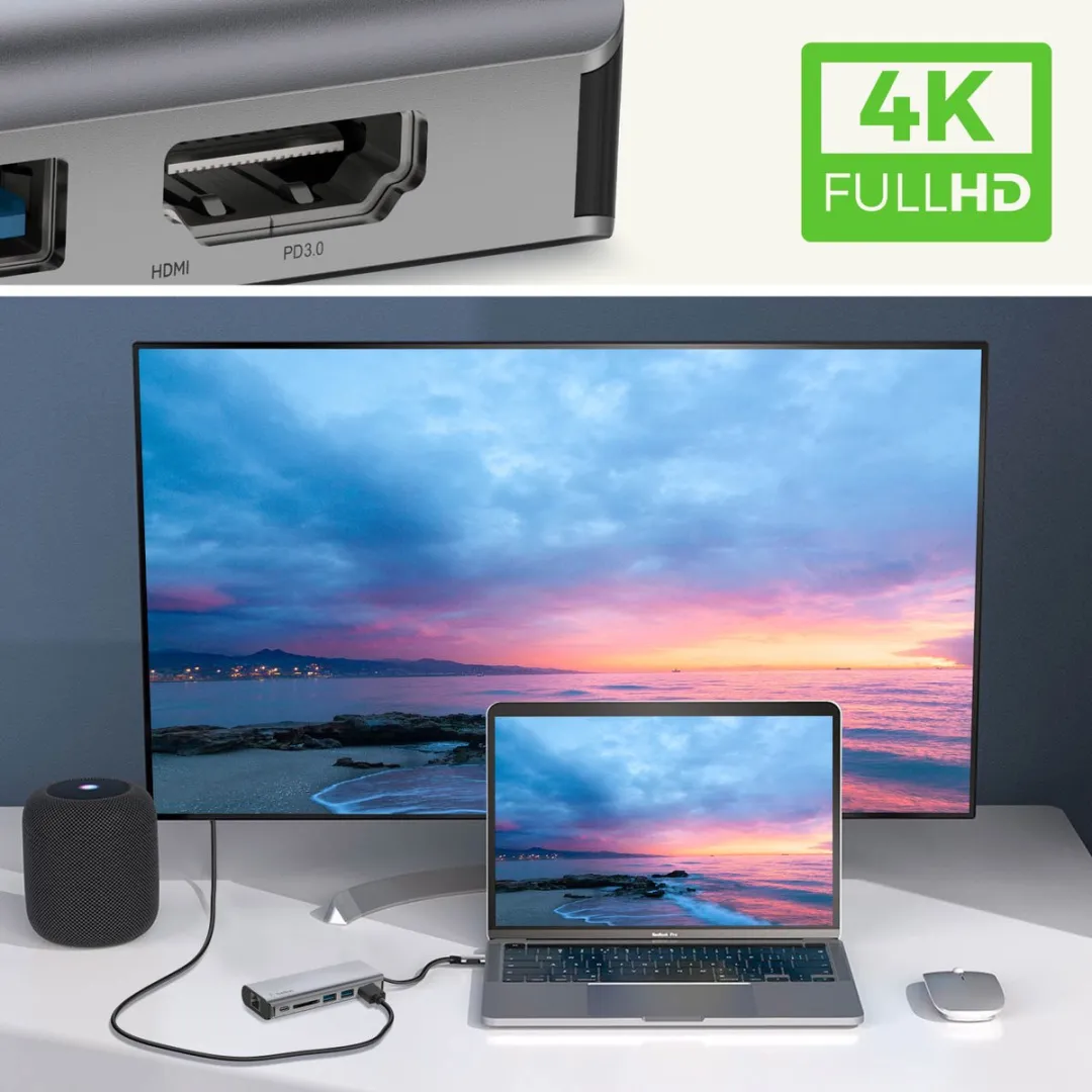 Belkin 4081585 USB-C 6-in-1 Hub - 4K HDMI - 100W PD - Zilver