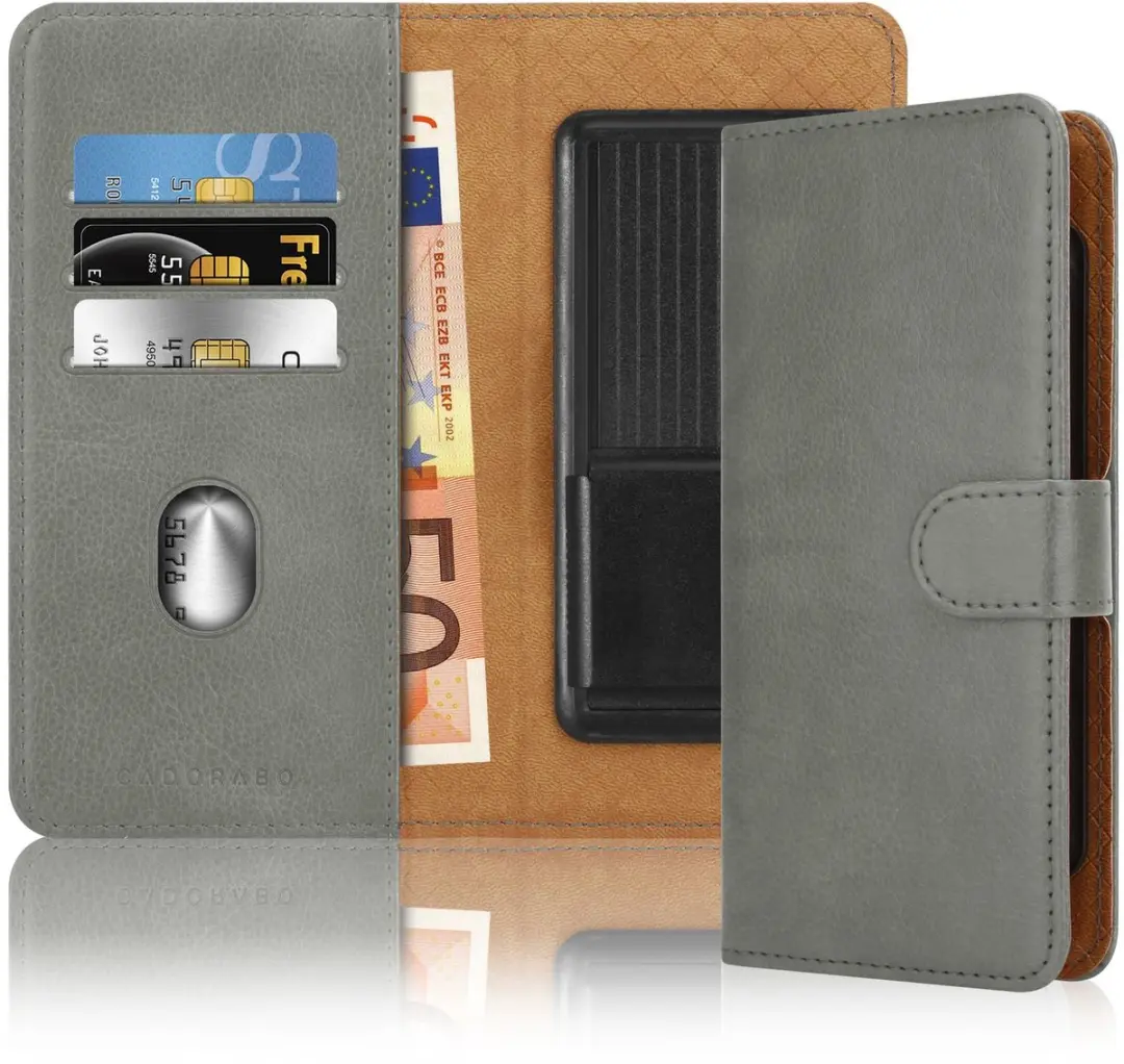 Hoesje geschikt voor Huawei NOVA 2 LITE in GRIJS met kaartslot, 360 graden besch