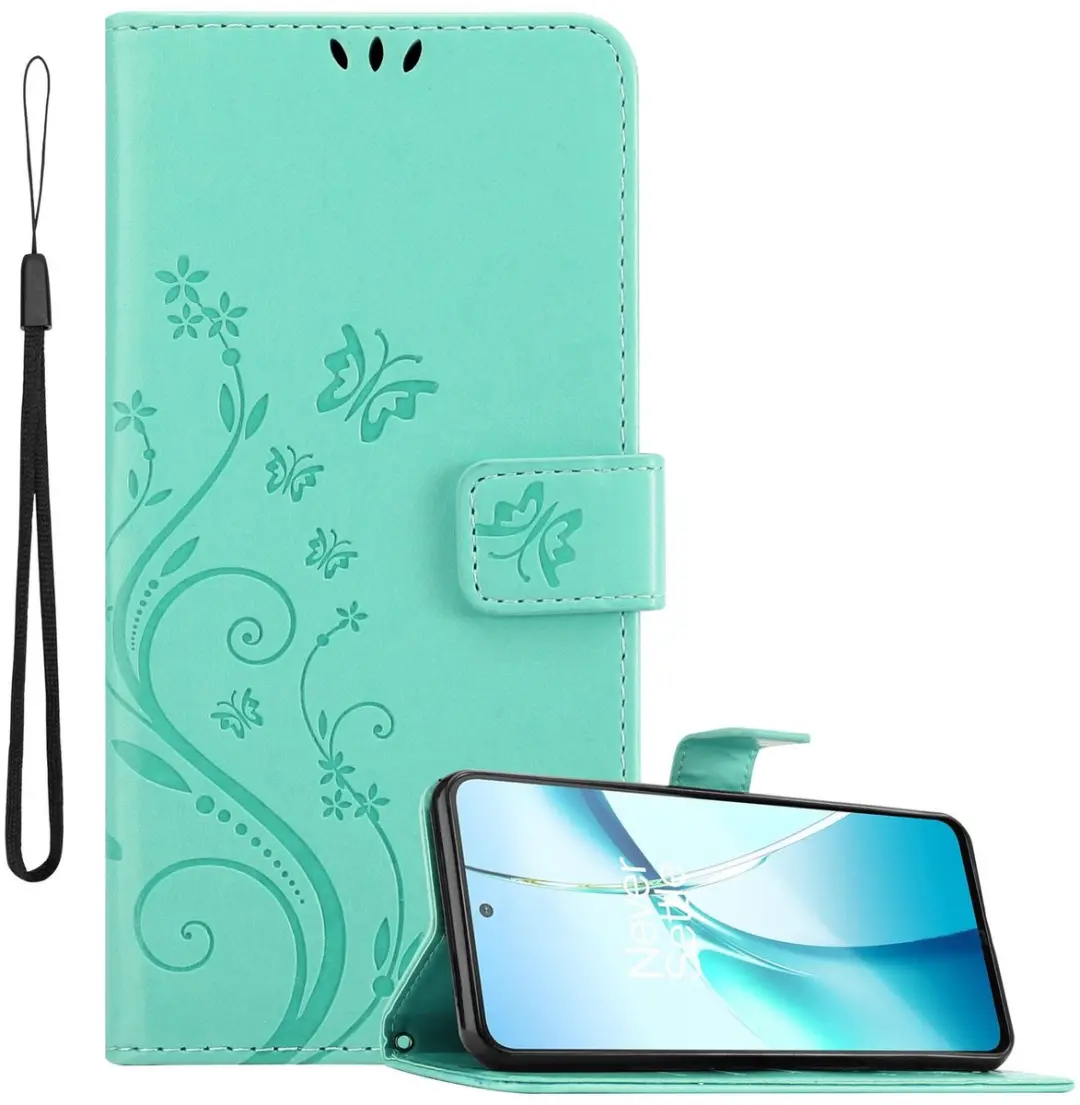 Cadorabo Hoesje geschikt voor OnePlus Nord CE4 Lite in BLOEMEN TURKOOIS