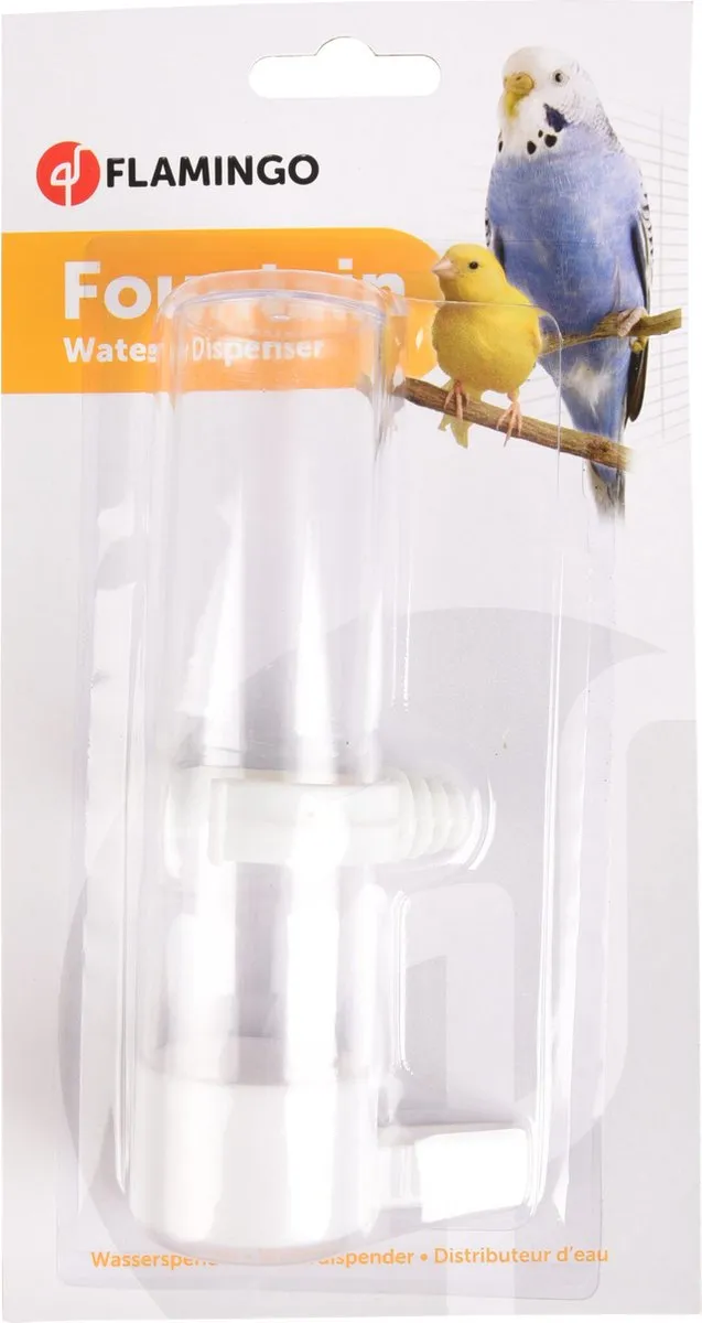 Flamingo Vogel Drinkfontein Wit 3.5x3.5x15cm