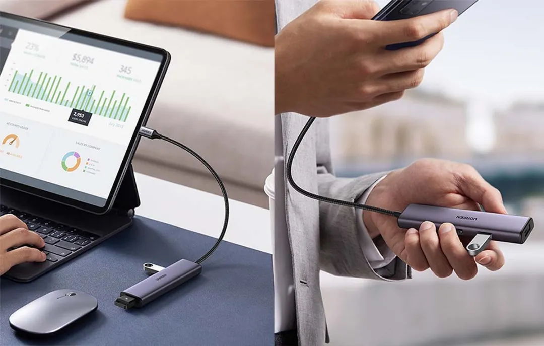 UGREEN CM473 USB-C Hub 4x USB 3.2 Gen1 - Zilver