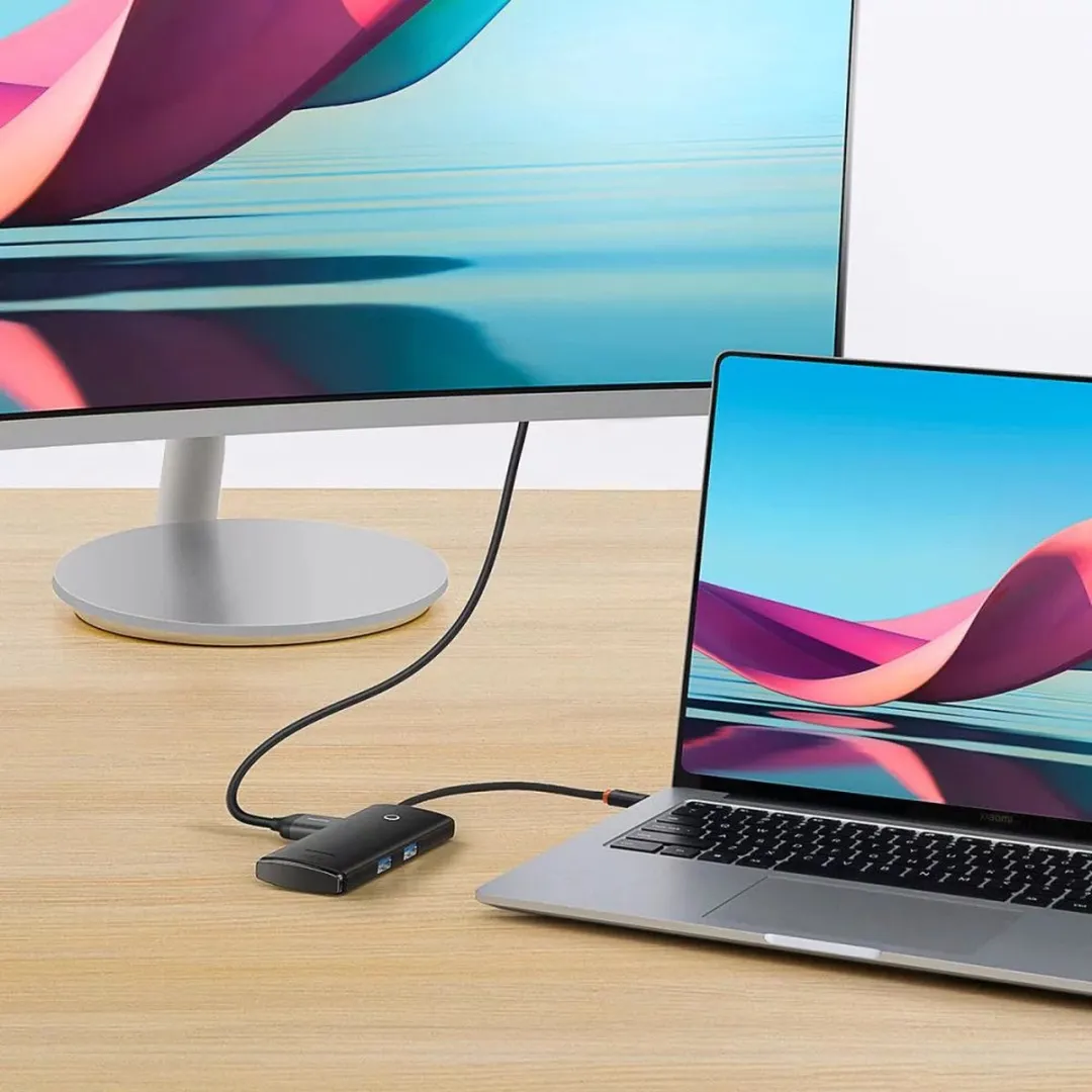 Baseus Lite 6-in-1 USB-C Hub WKQX050101 - HDMI/USB 3.0/SD/TF - Zwart