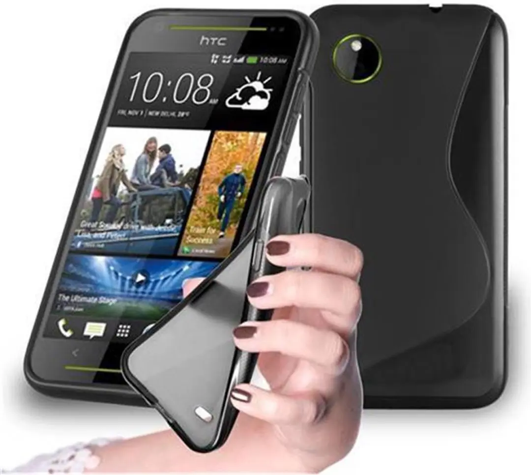 Cadorabo Hoesje geschikt voor HTC Desire 700 in ZWARTE OXIDE