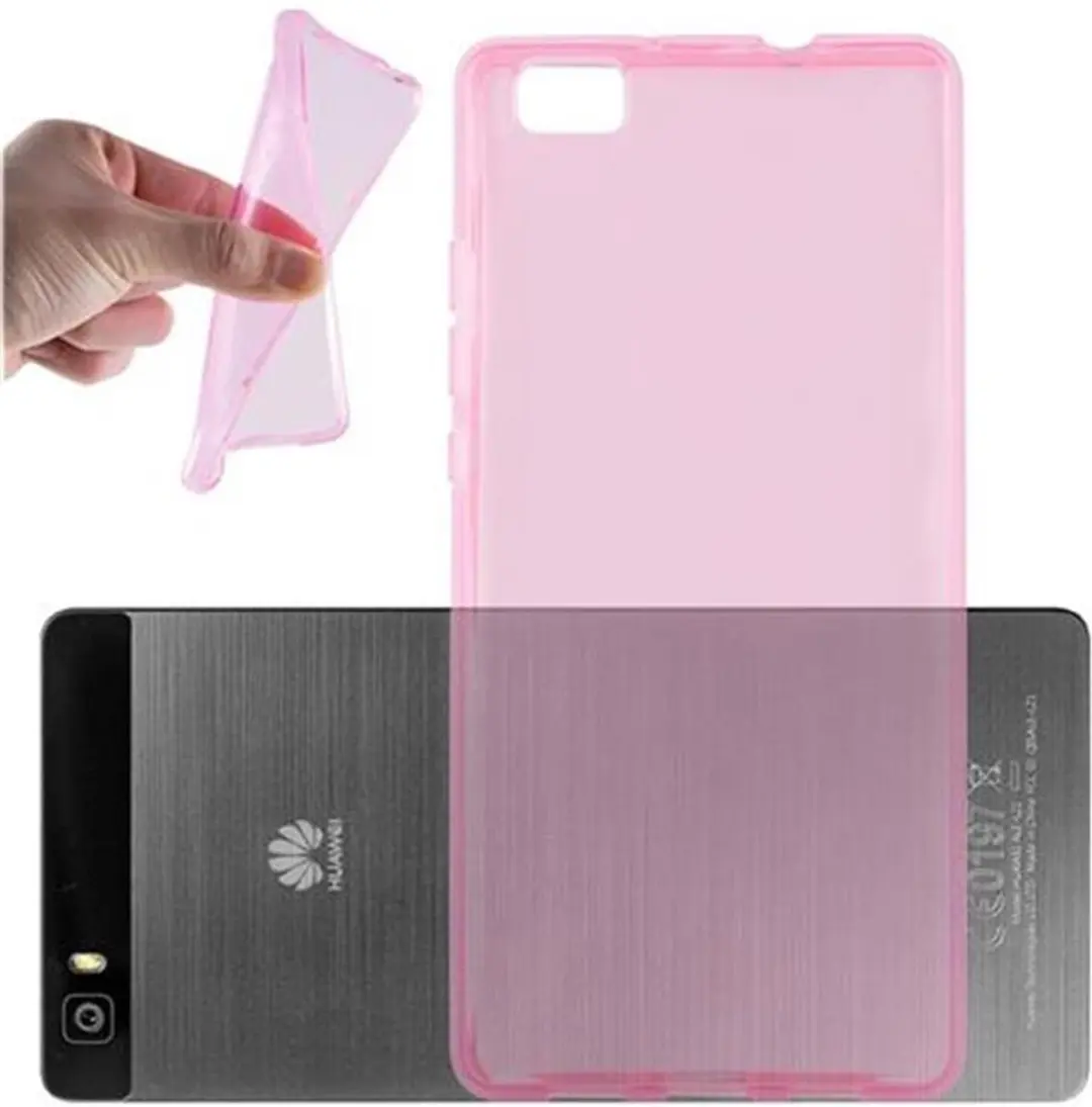Cadorabo Hoesje geschikt voor Huawei P8 LITE 2015 in TRANSPARANT ROZE