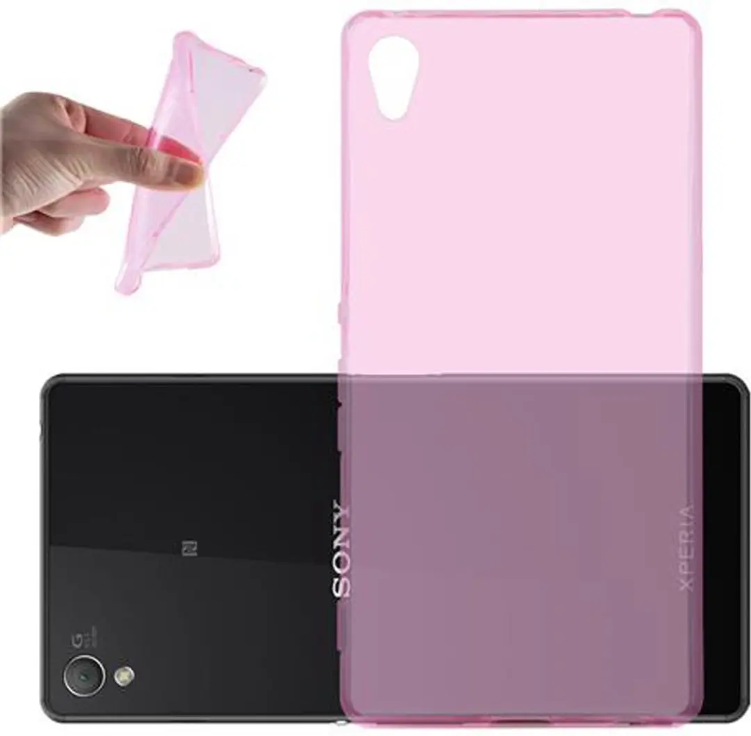 Cadorabo Hoesje geschikt voor Sony Xperia Z3 PLUS / Z4 in TRANSPARANT ROZE