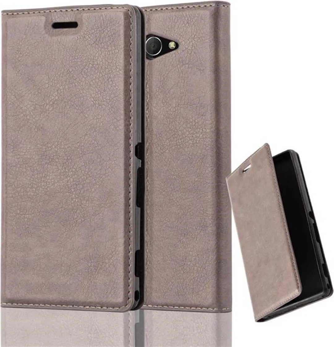 Cadorabo Hoesje geschikt voor Sony Xperia M2 / M2 AQUA in KOFFIE BRUIN