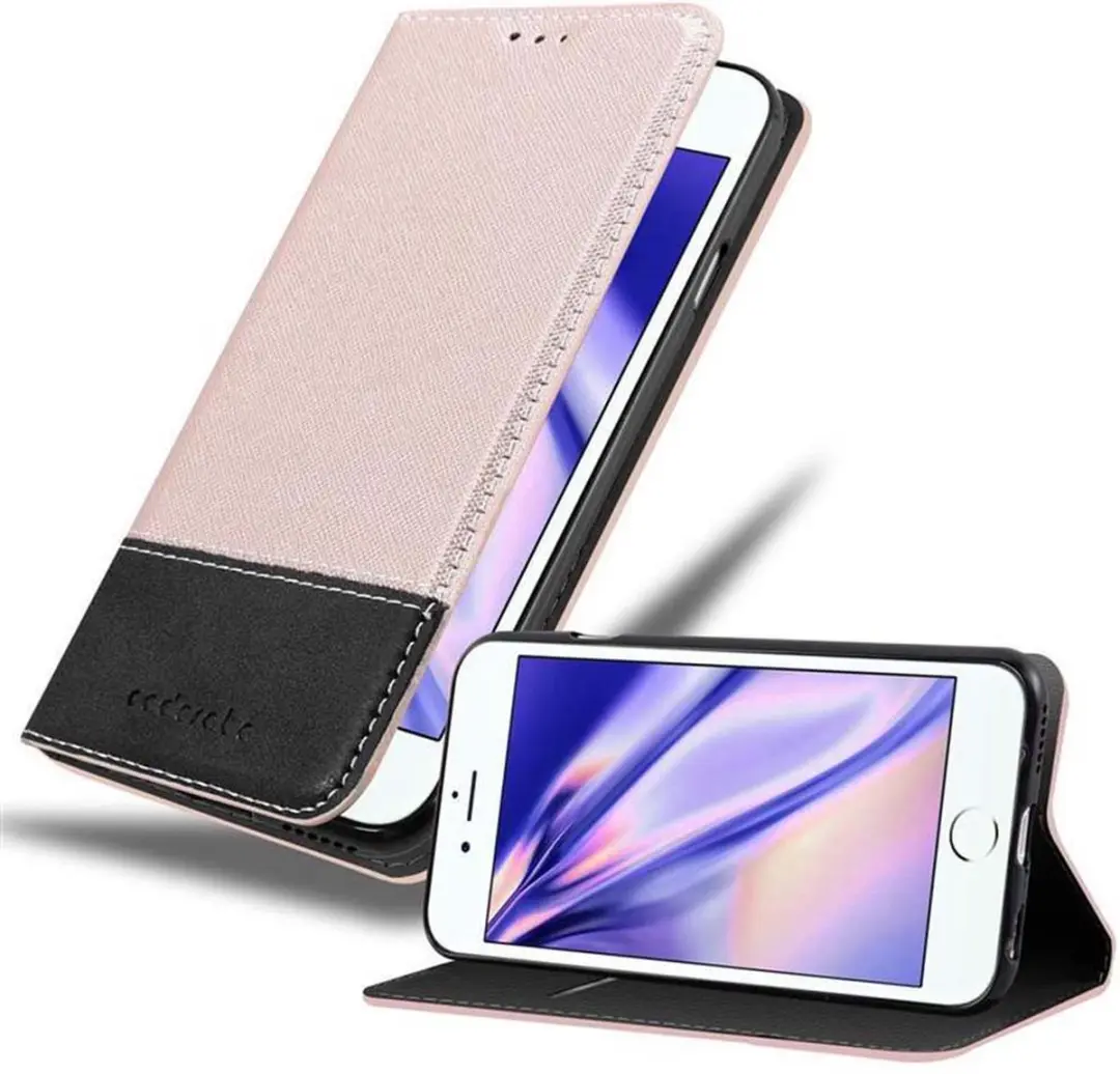 Cadorabo Hoesje geschikt voor Apple iPhone 6 PLUS / 6S PLUS in ROSE GOUD ZWART
