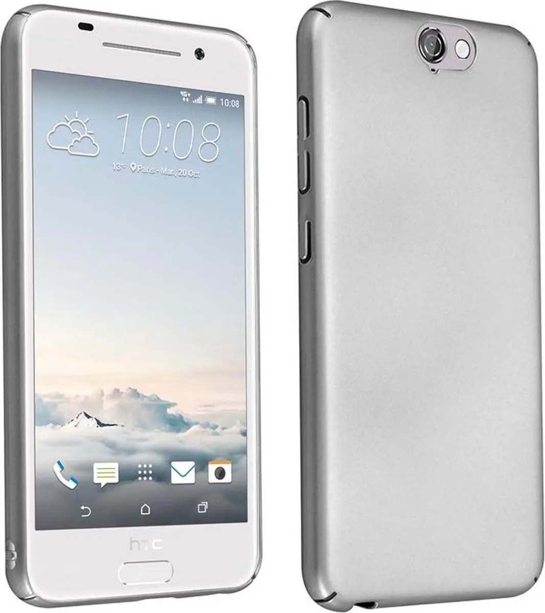 Cadorabo Hoesje geschikt voor HTC ONE A9 in METAAL ZILVER