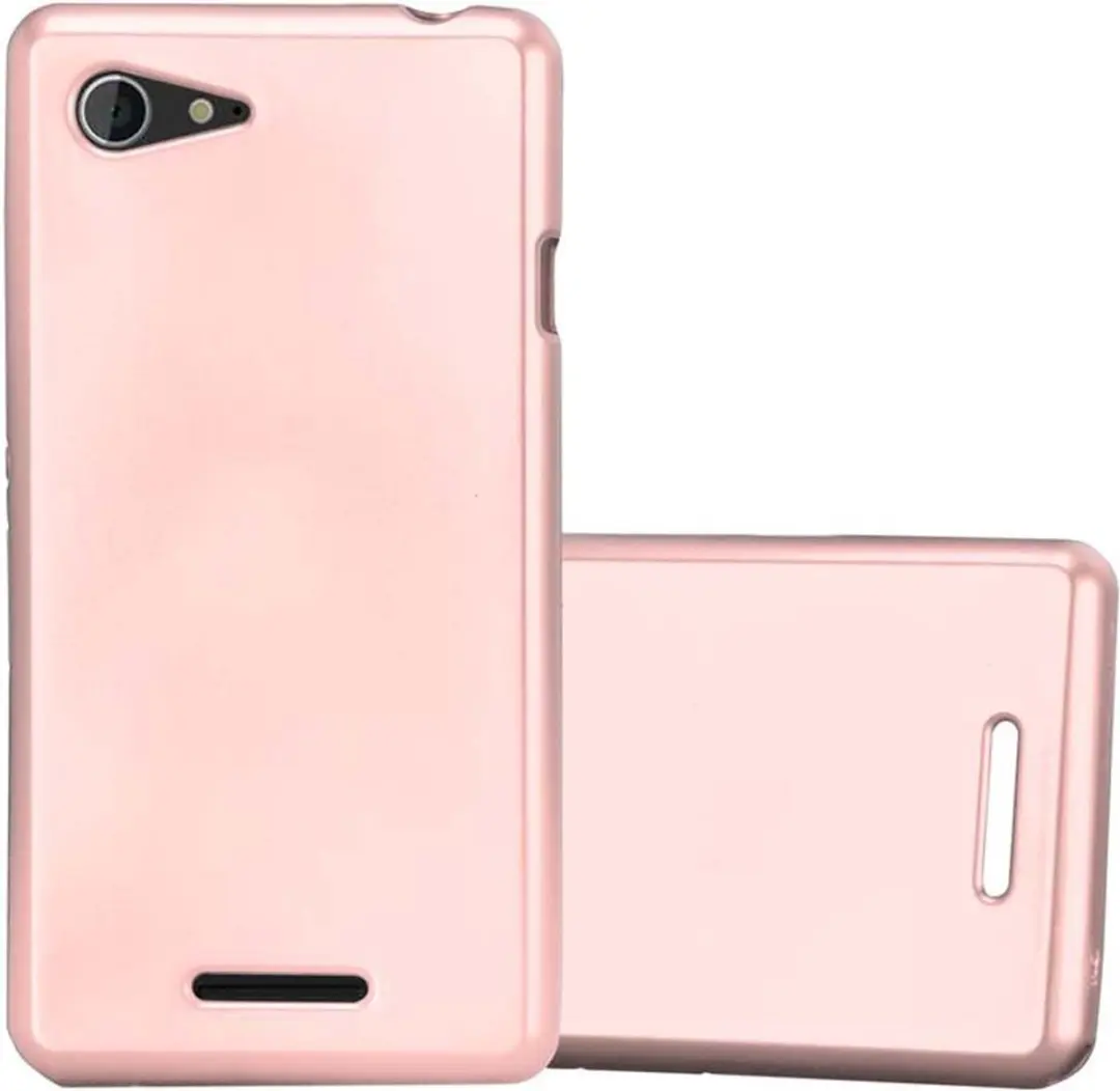 Cadorabo Hoesje geschikt voor Sony Xperia E3 in METALLIC ROSE GOUD