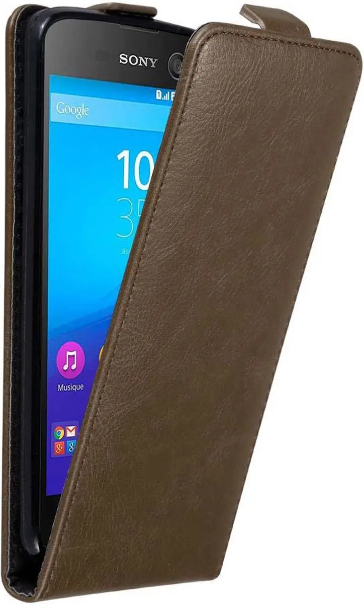 Cadorabo Hoesje geschikt voor Sony Xperia M5 in KOFFIE BRUIN
