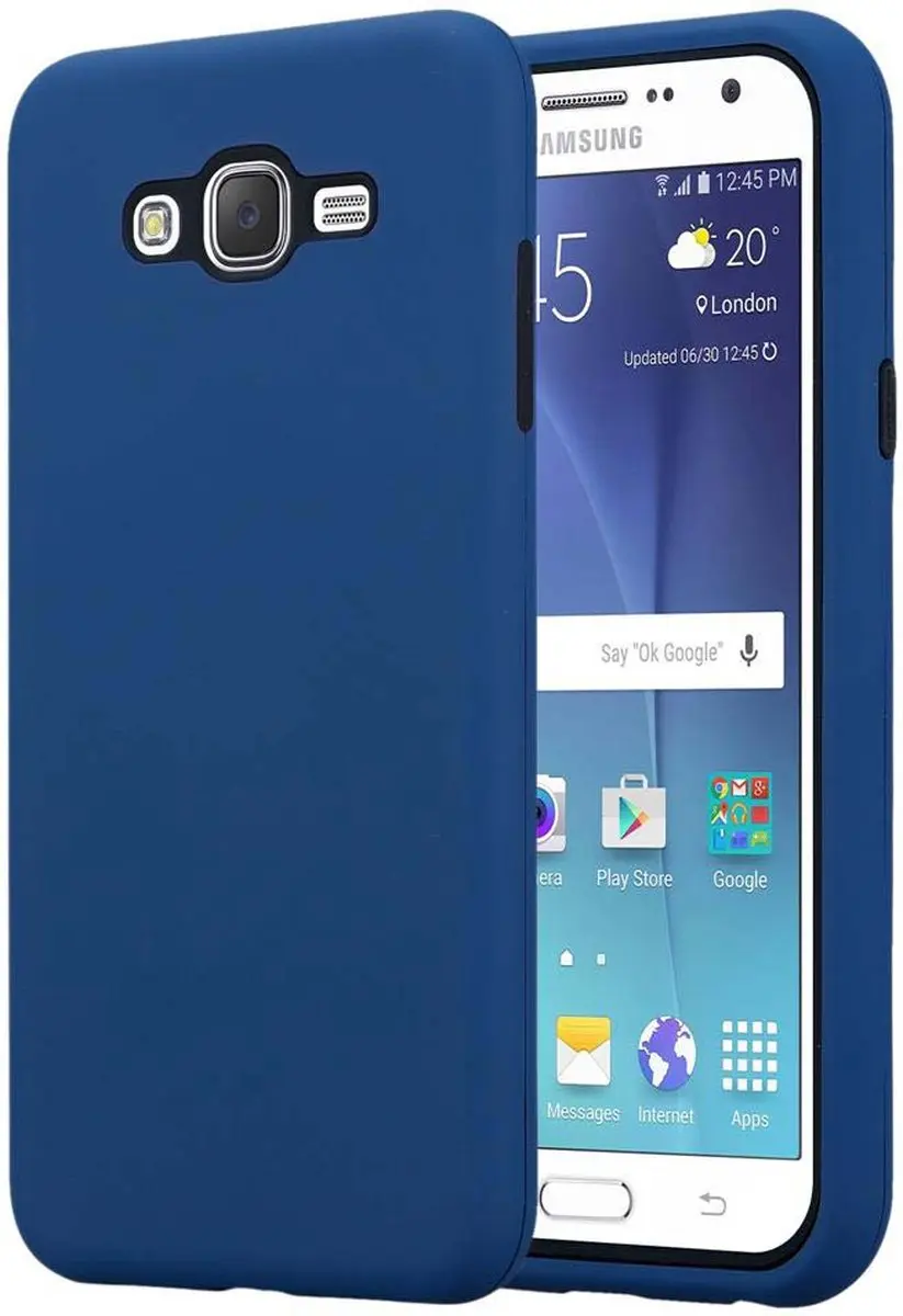 Cadorabo Hoesje geschikt voor Samsung Galaxy J7 2015 in Donker Blauw