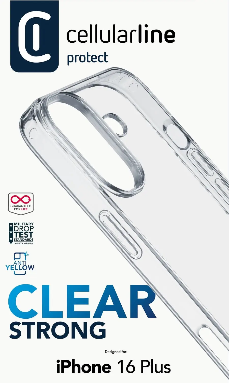 Cellularline Clear Duo Hoesje iPhone 16 Plus - Transparant - afbeelding 3 van 6