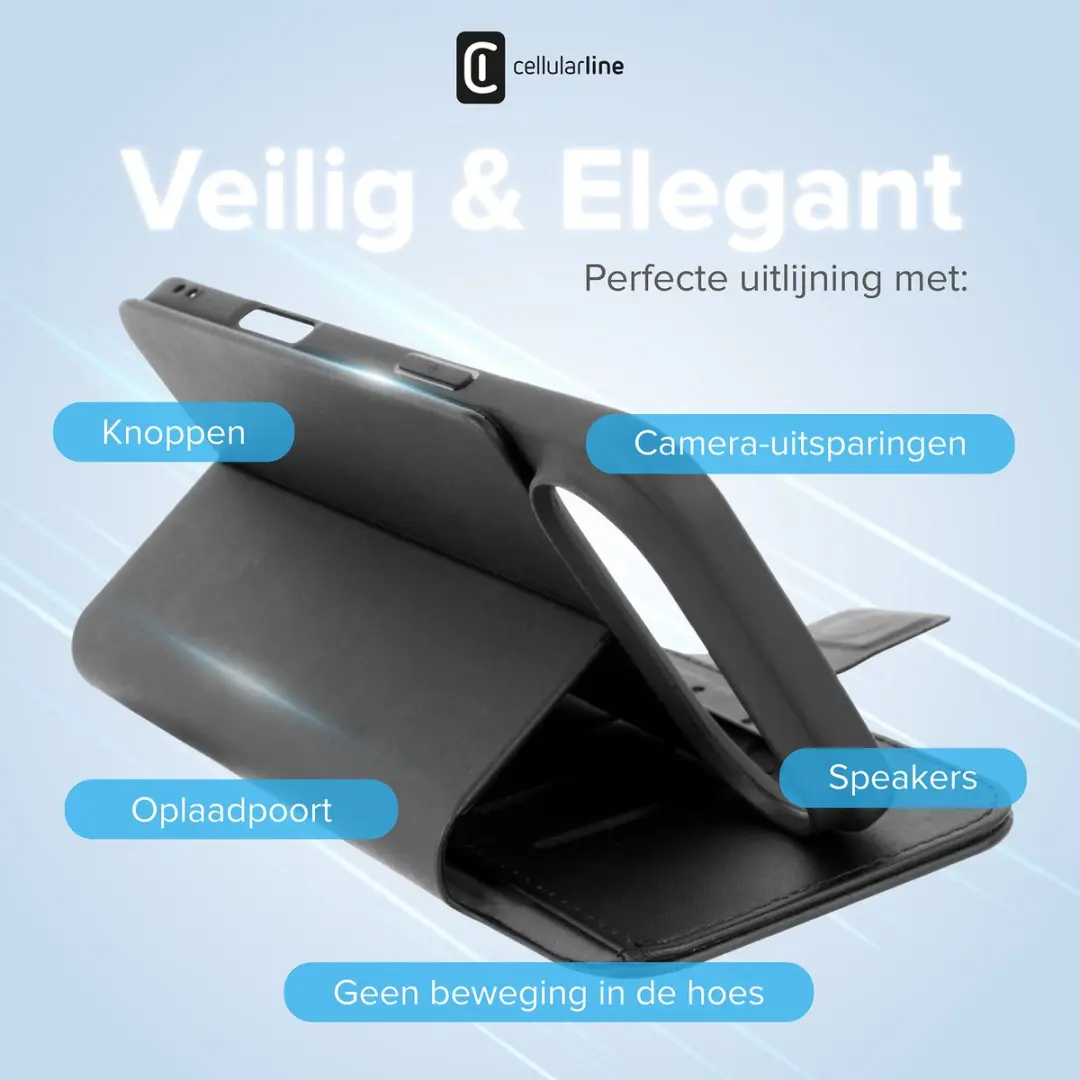 Cellularline Book Agenda 2 Hoesje iPhone Air - Zwart - afbeelding 3 van 6
