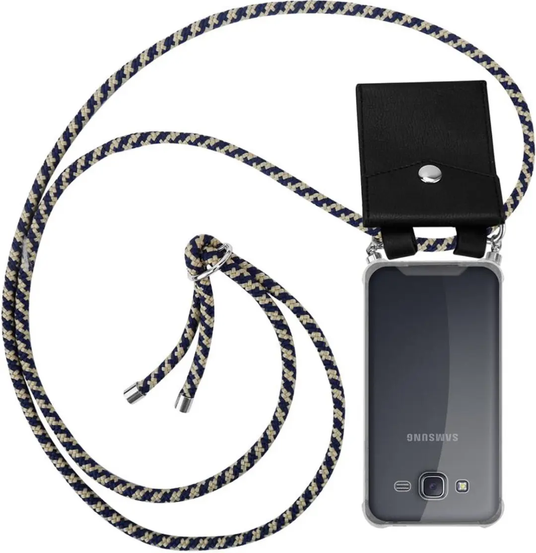 Cadorabo Hoesje geschikt voor Samsung Galaxy J5 2015 in DONKER BLAUW GEEL