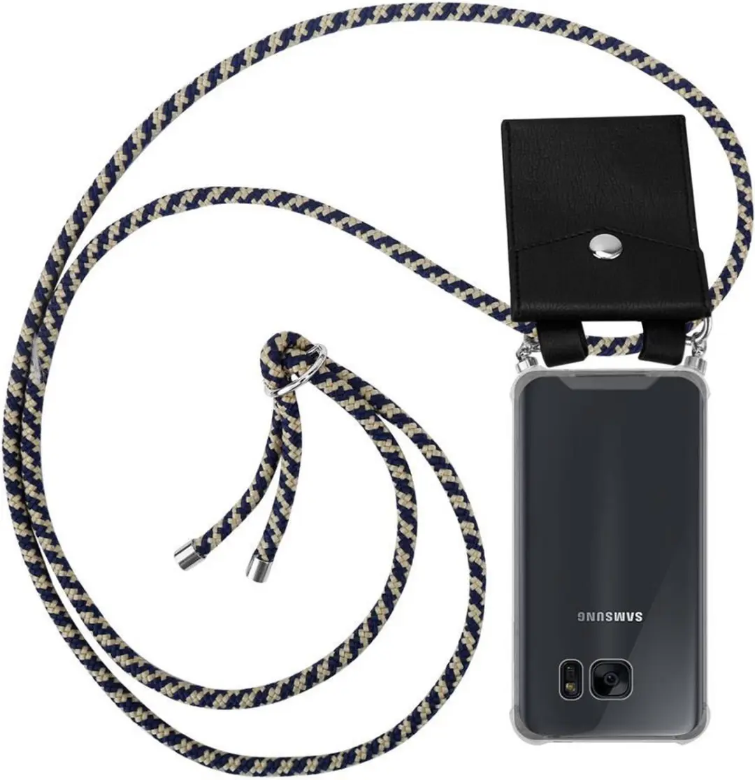 Cadorabo Hoesje geschikt voor Samsung Galaxy S7 in DONKER BLAUW GEEL