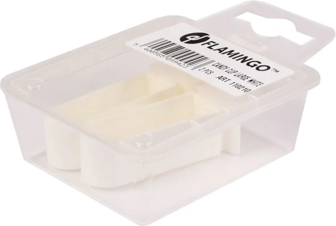 Flamingo snoepbakje sweety wit - plastic - 6cm l x 2cm b x 1.5cm h