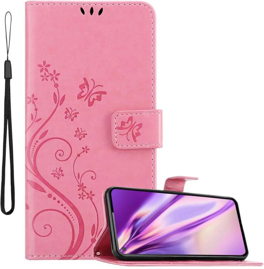 Cadorabo Hoesje geschikt voor Samsung Galaxy A60 / M40 in BLOEMEN ROZE
