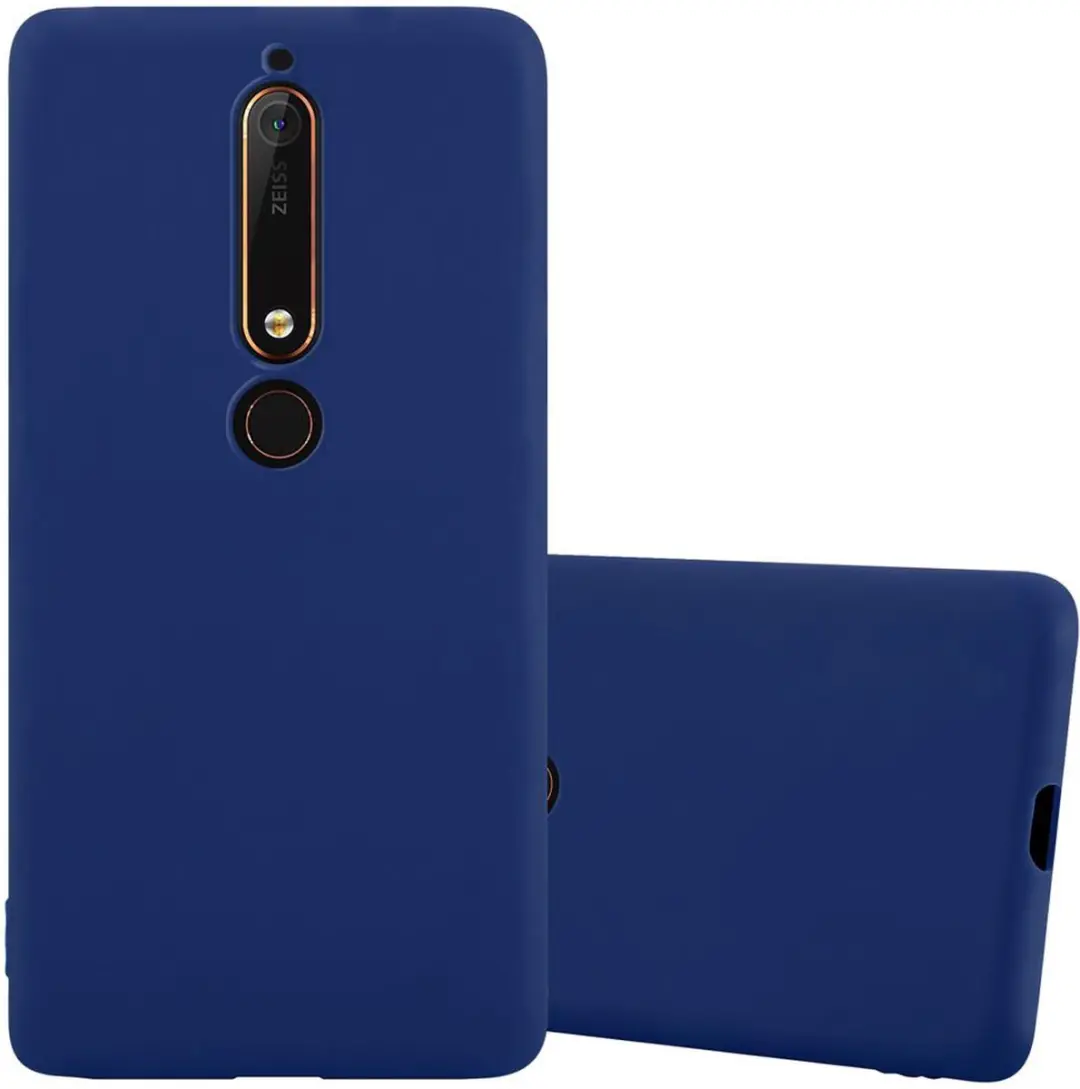 Cadorabo Hoesje geschikt voor Nokia 6.1 in CANDY DONKER BLAUW