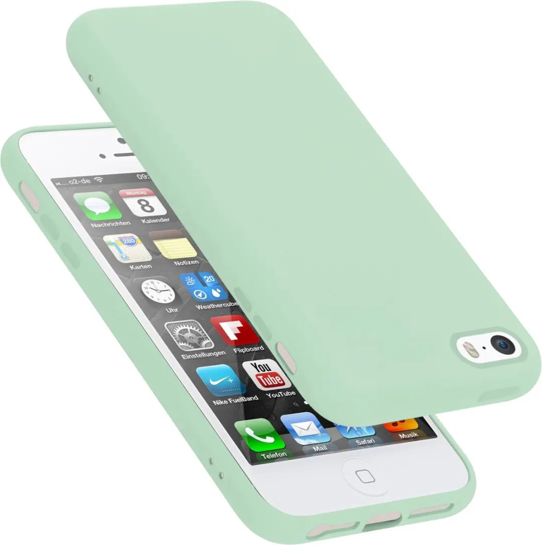 Cadorabo Hoesje geschikt voor Apple iPhone 5 / 5S / SE 2016 in LIQUID LICHT GROE