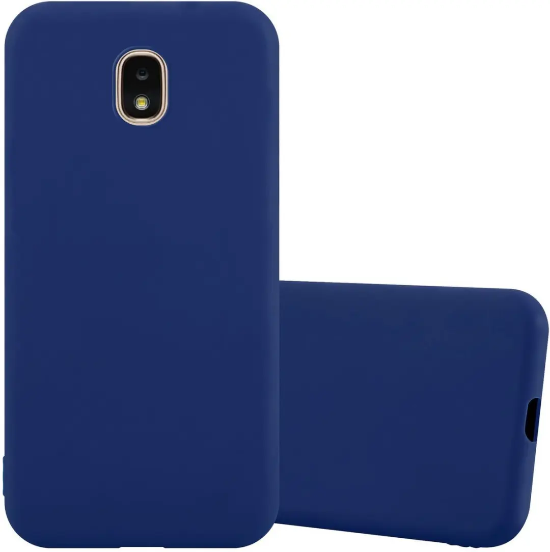 Cadorabo Hoesje geschikt voor Samsung Galaxy J3 2018 in CANDY DONKER BLAUW