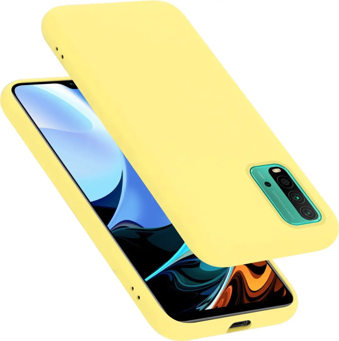 Cadorabo Hoesje geschikt voor Xiaomi RedMi 9T / POCO M3 in LIQUID GEEL