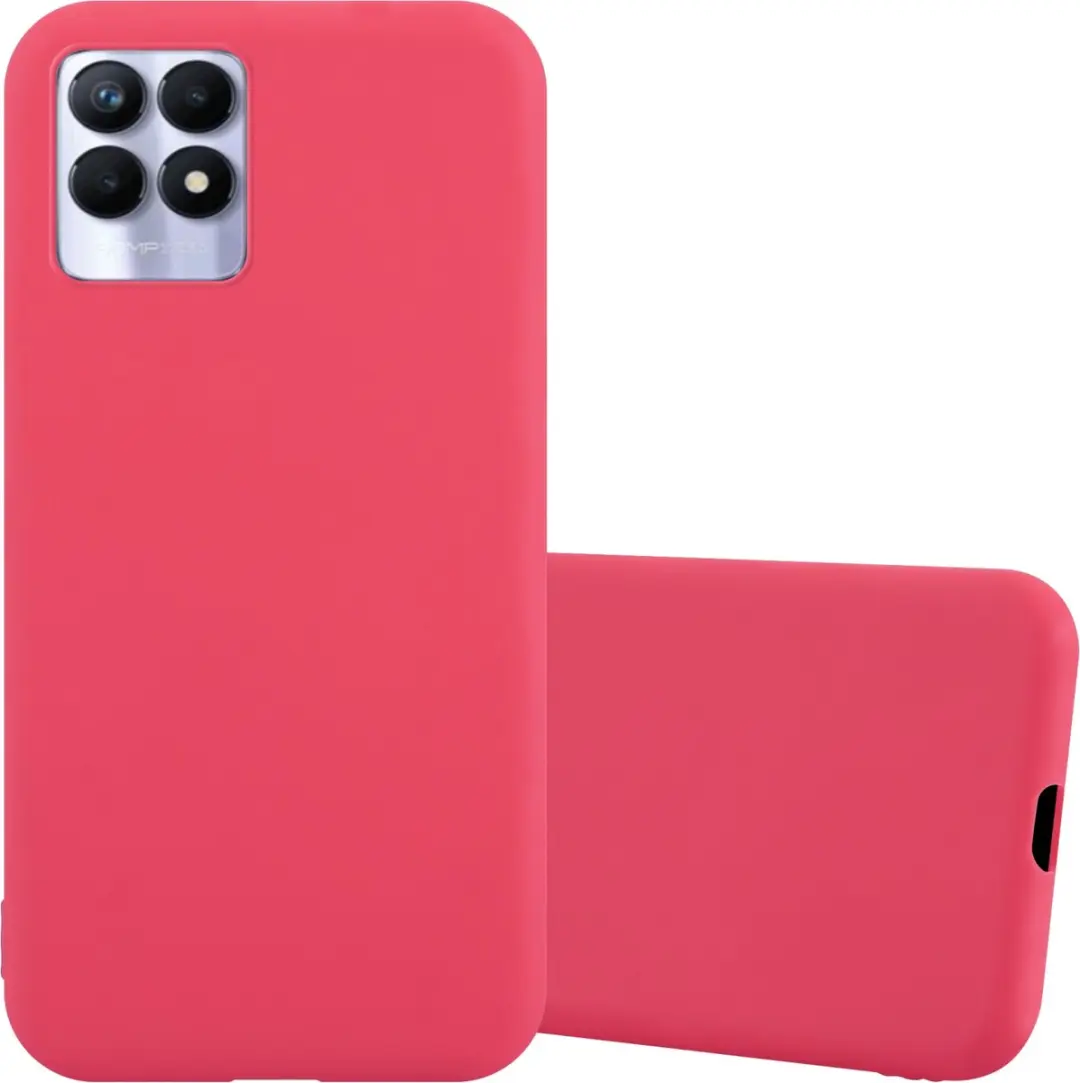 Cadorabo Hoesje geschikt voor Realme 8i / Narzo 50 4G in CANDY ROOD