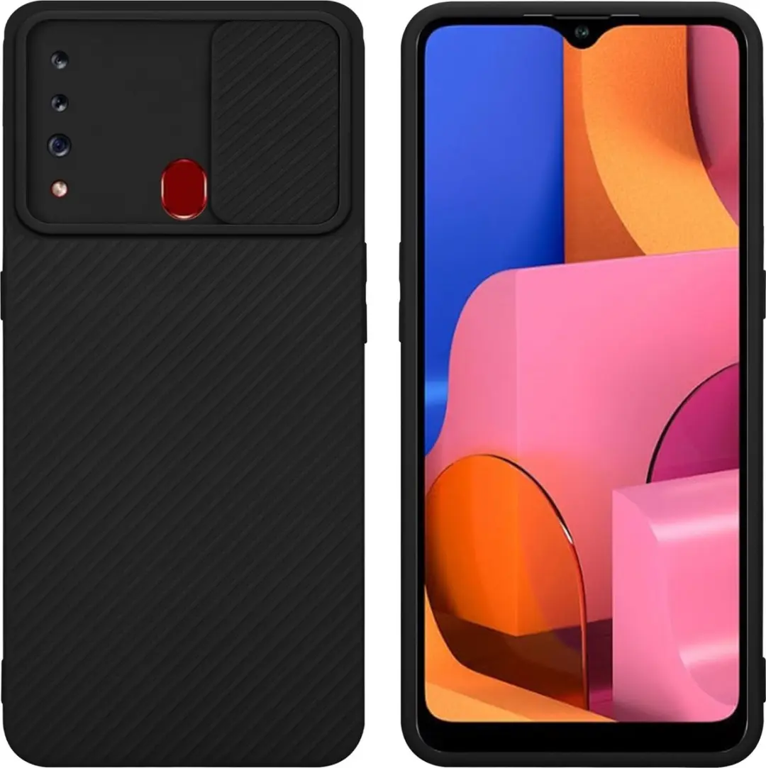Cadorabo Hoesje geschikt voor Samsung Galaxy A20s in Bonbon Zwart