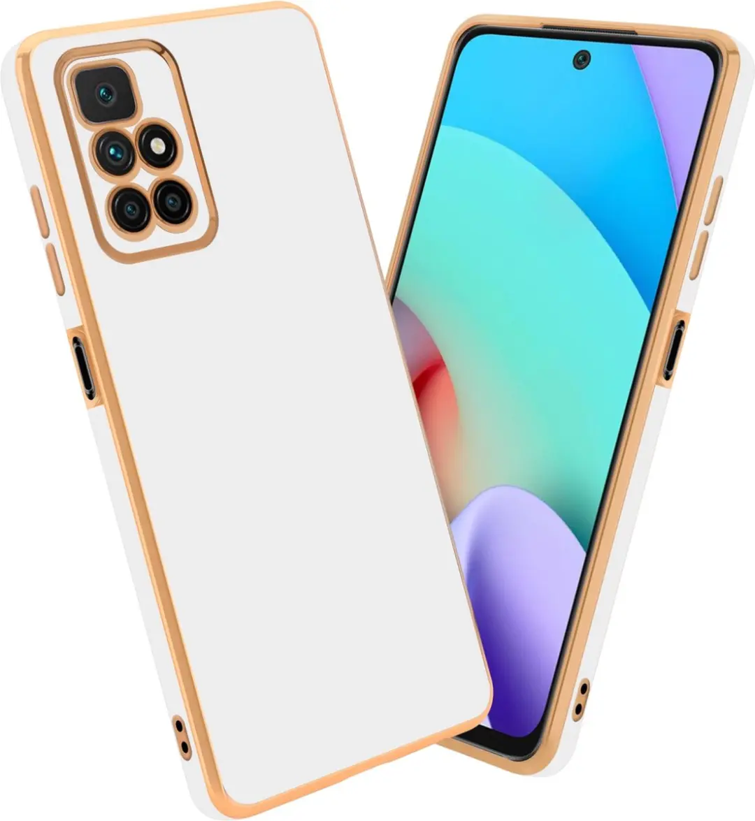 Cadorabo Hoesje geschikt voor Xiaomi RedMi 10 in Glossy Wit