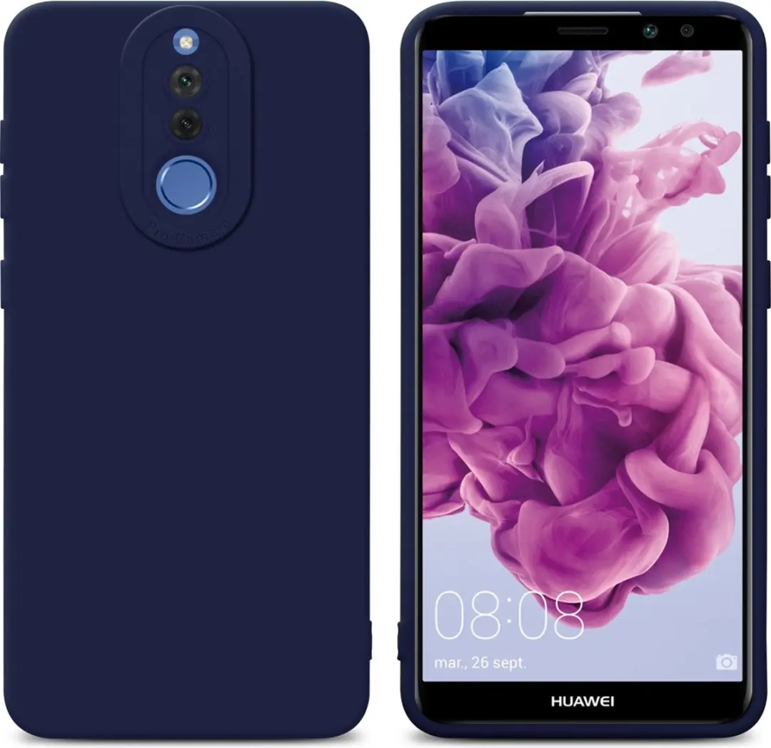 Cadorabo Hoesje geschikt voor Huawei MATE 10 LITE in FLUID DONKER BLAUW