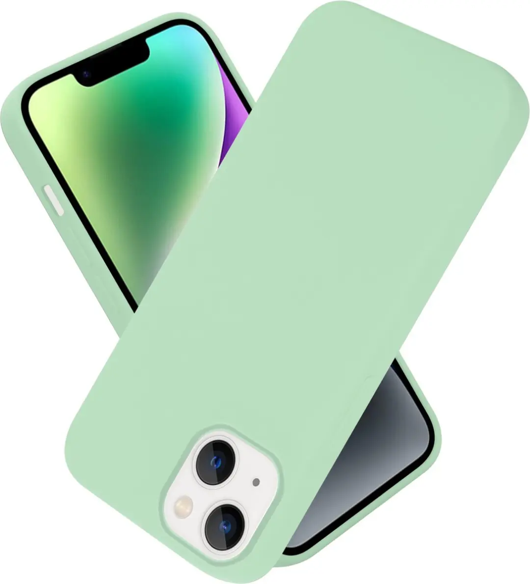 Cadorabo Hoesje geschikt voor Apple iPhone 14 in LIQUID LICHT GROEN
