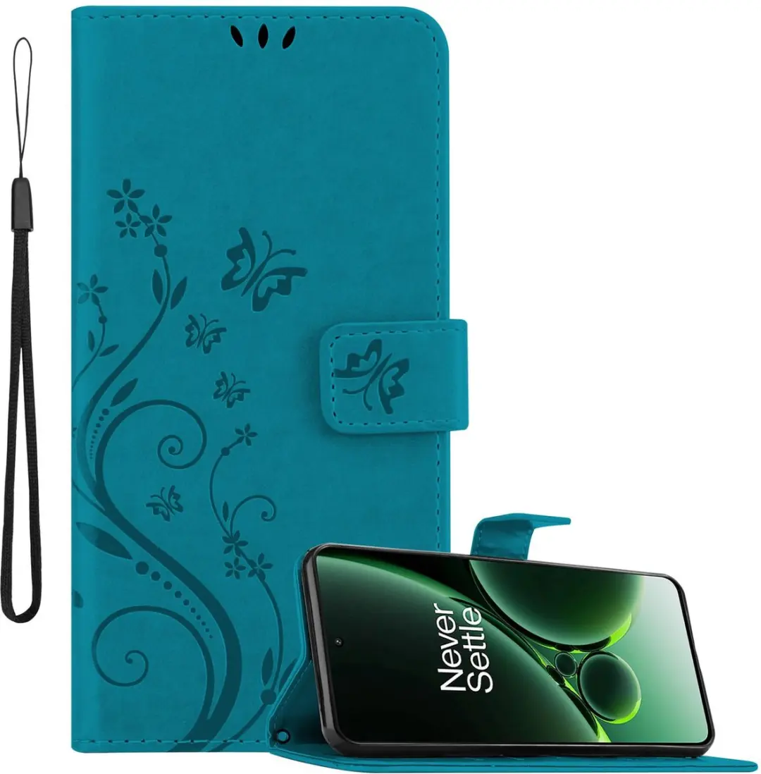 Cadorabo Hoesje geschikt voor OnePlus Nord 3 5G in BLOEMEN BLAUW