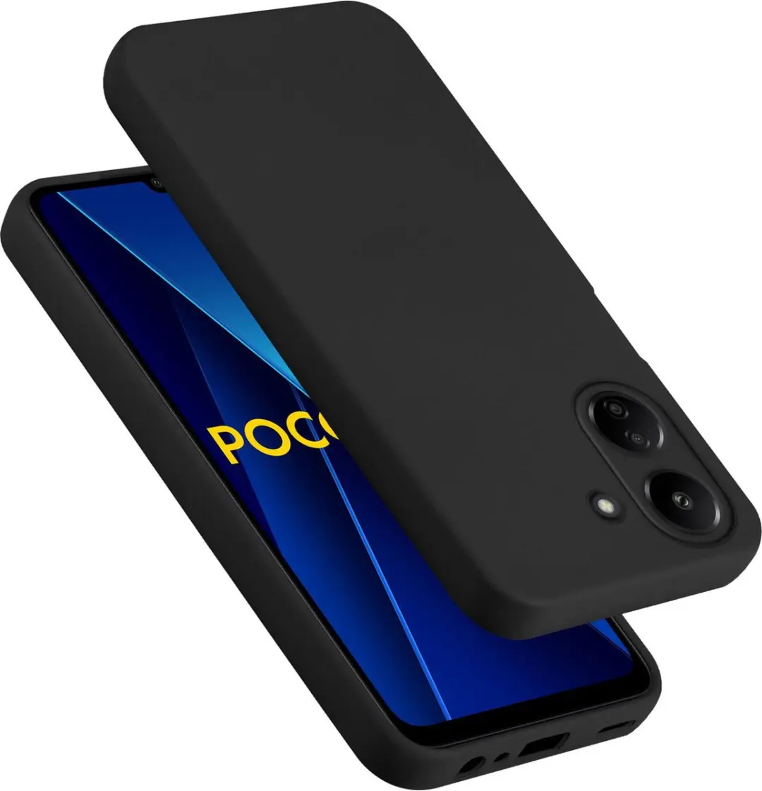 Cadorabo Hoesje geschikt voor Xiaomi Poco C65 in LIQUID ZWART
