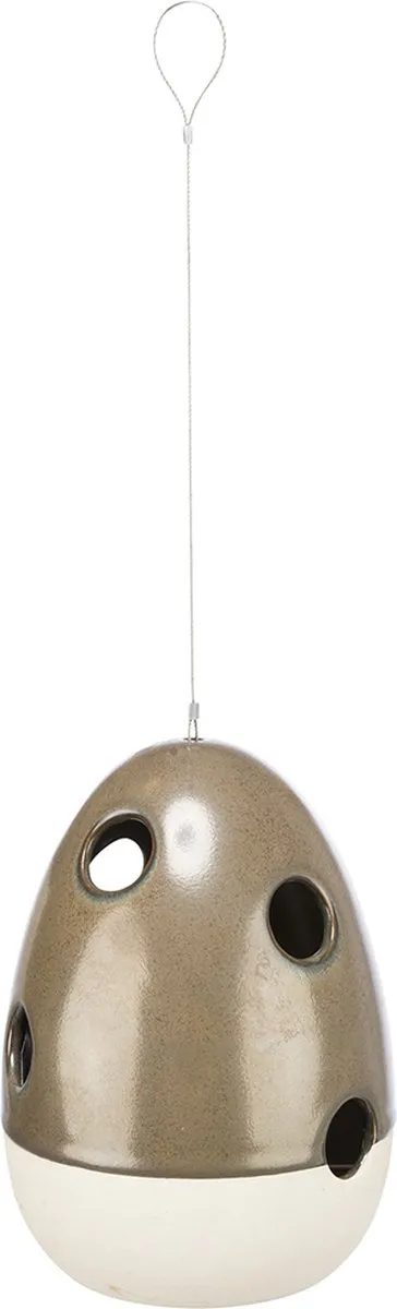 Trixie Hangende Vogelnestelhulp Keramiek - Groen/Wit - afbeelding 4 van 6