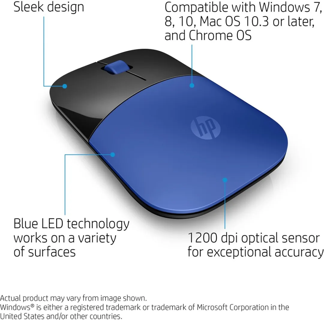 HP Z3700 Draadloze Muis - Blauw - afbeelding 6 van 6