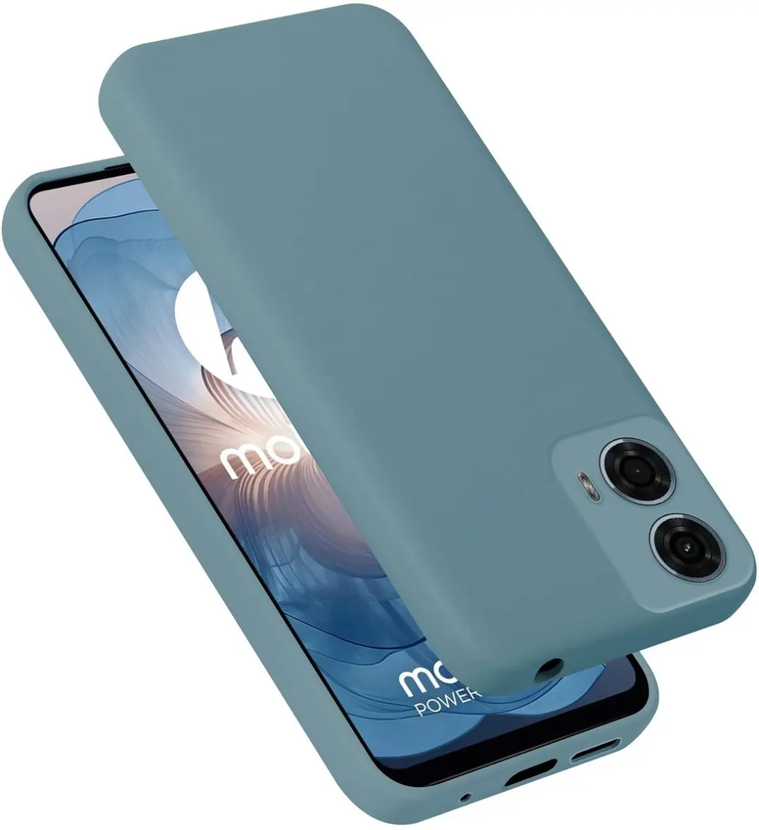 Cadorabo Hoesje geschikt voor Motorola Moto G24 power Case in Liquid Groen Besch
