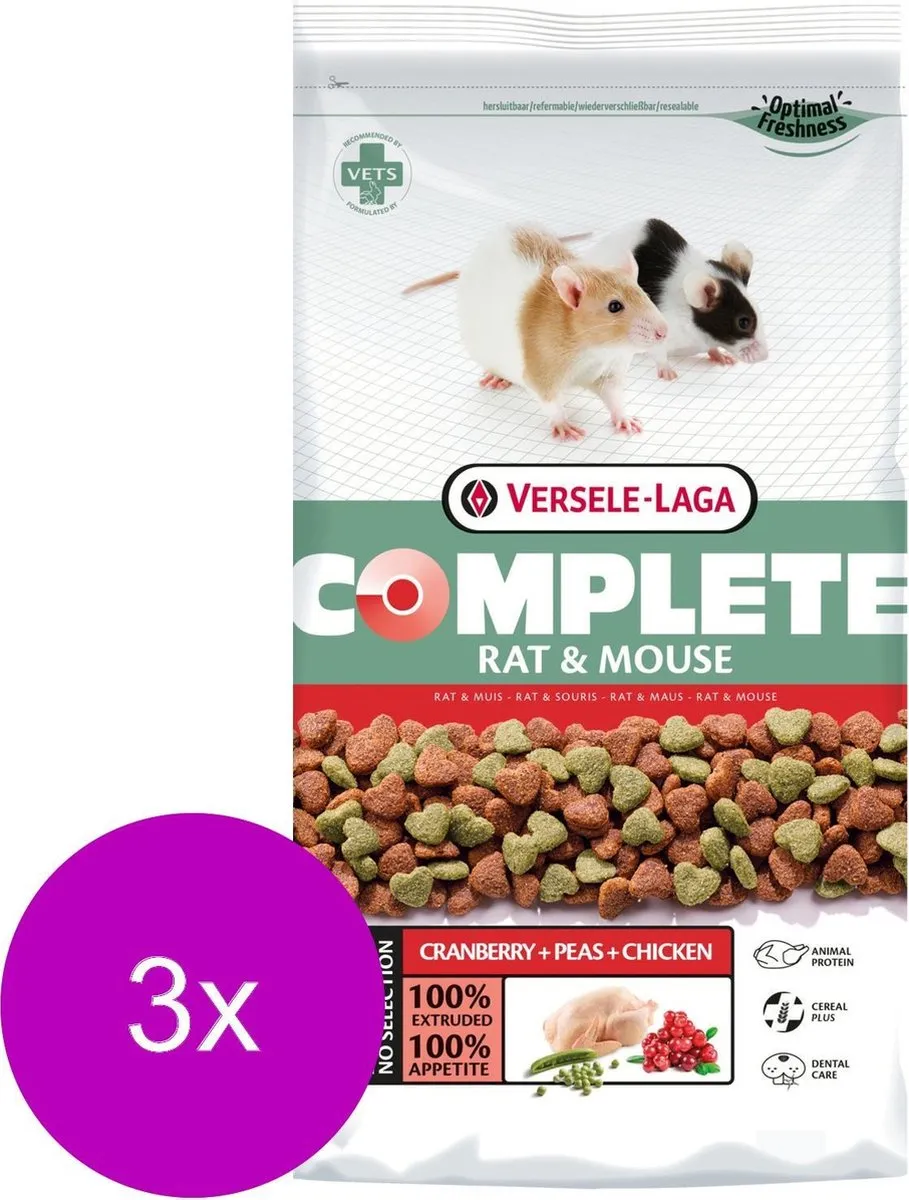 Versele-Laga Complete Rat & Mouse - Rattenvoer - 3 x 2 kg